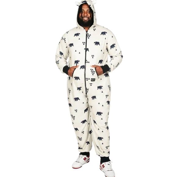 Tipsy Elves XXL NEW Mens Beary Christmas Big and Tall Jumpsuit PJ Holiday - Picture 1 of 12